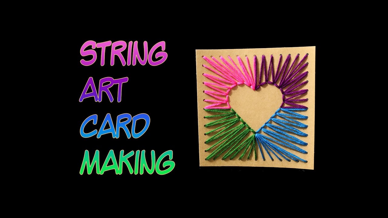 ASMR-Art-Craft-String-Art-Card-silent-no-talking