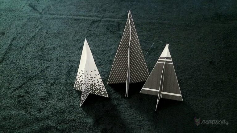 ASMR-Christmas-Art-Craft-Paper-Christmas-Trees-silent-no-talking