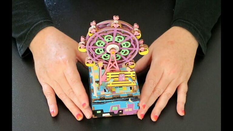 Building-a-3D-Ferris-Wheel-Music-Box-Wooden-Puzzle-ASMR-Art-Craft-silent-no-talking