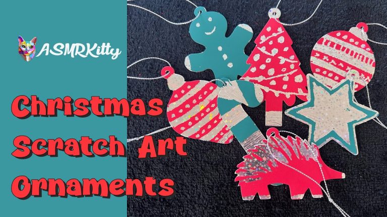 Scratch-Art-Ornaments-for-Christmas-ASMR-Art-amp-Craft-No-Talking