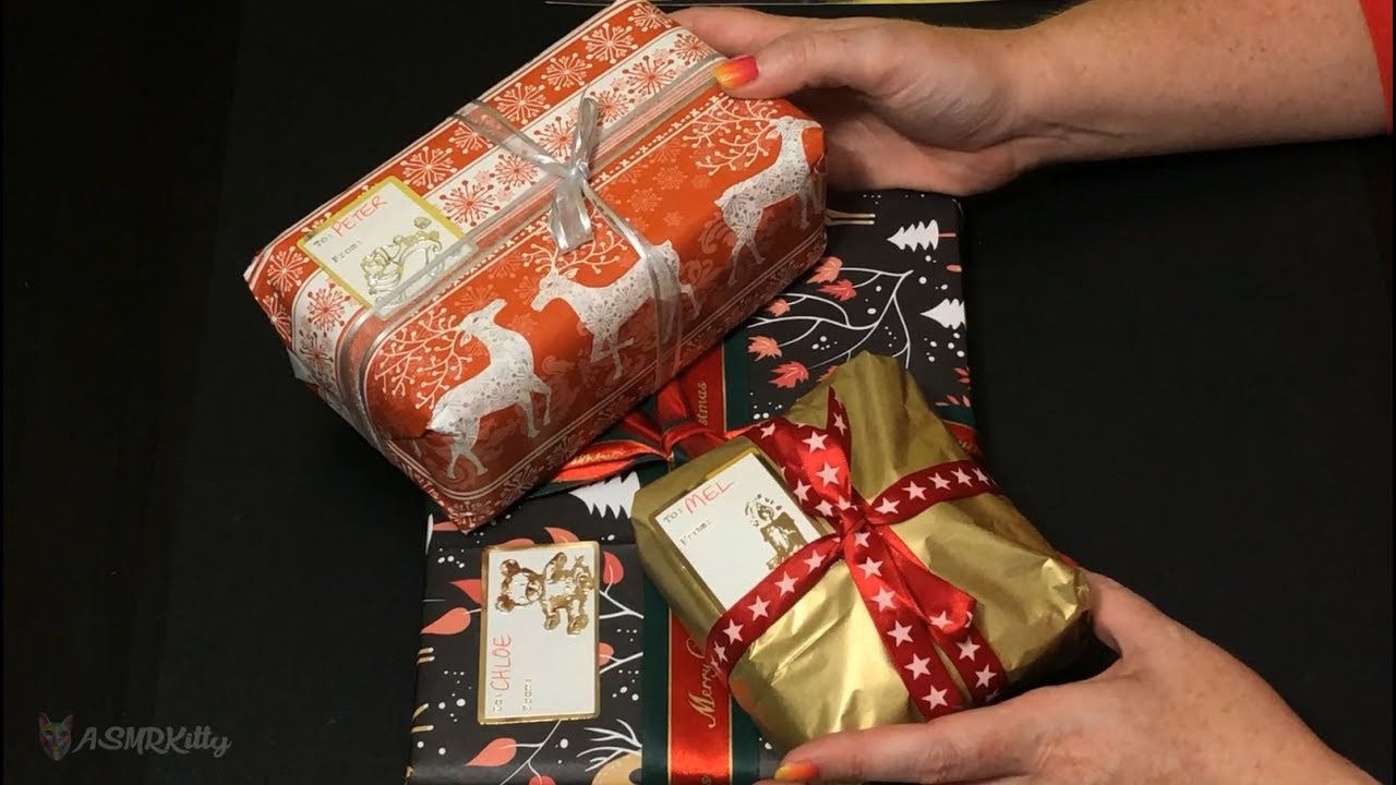 Wrapping-Last-Minute-Christmas-Presents-ASMR-no-talking